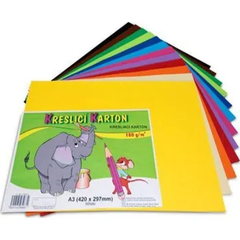Kreslící karton A3, 12 barev, 60 listů