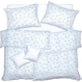 Povlečení Scanquilt Daisy bílomodré 140 x 200, 70 x 90 cm zipový uzávěr