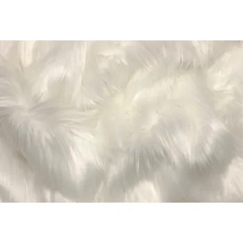 Umělá kožešina - Perlově bílá vysoký vlas - 3471