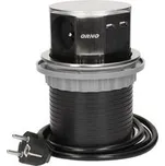 Zásuvkový blok kulatý ORNO OR-AE-1381, 3x zásuvka, 2x USB nabíjecí, barva nere