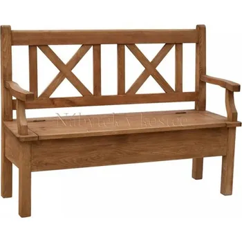 Jídelní stůl Rustikální lavice MEXICANA BAX25 s područkami Barevné provedení: Lak - ořech, Délka: 190 cm