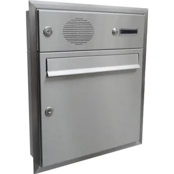 Poštovní schránka DOLS A-01-U - nerezová poštovní schránka k zazdění, s hovorovým modulem Urmet, jmenovkou a zvonkovým tlačítkem