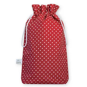 Sáček na potraviny Wrap Up Funkční obal na pečivo červený s puntíky 40 x 24 cm