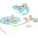 Classic World Magnetický dřevěný rybolov modrý