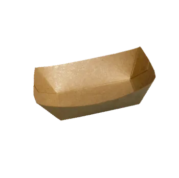 Jednorázové nádobí EcoPack Papírová miska EKO na hranolky / fast food 117x85x28 mm kraft bal/250 ks