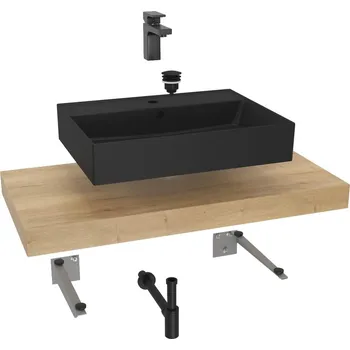 Koupelnový nábytek Koupelnová sestava Siko s deskou pod umyvadlo Dolce 100x8x50 cm dub halifax KSETDO16