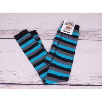 České bambusové kamaše legíny TREPON STELA šedočerné s tyrkysovou vhodné i pro alergiky a atopiky velikost oblečení - děti: 122/128