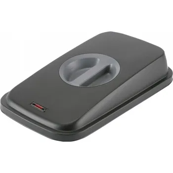 Odpadkový koš Vileda Professional VILEDA - Geo uzaviratelné víko na nerezový odpadkový koš 55l a 70l s držákem černá/šedá, 29x49x9 - 1 ks