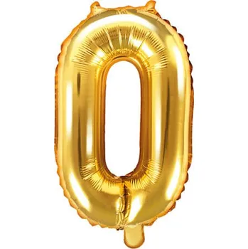 Fóliový balónek číslo 0, 35cm, zlatá