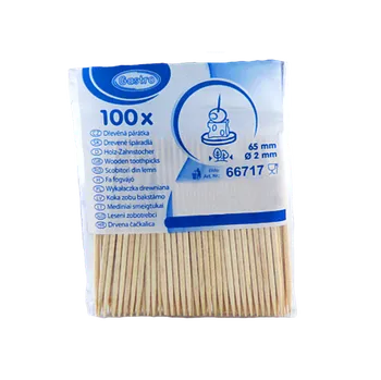 Jednorázové nádobí EcoPack Párátka dřevěná 65 mm kulatá ba1/100 ks