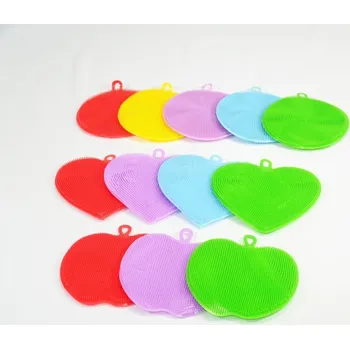 žínka na nádobí JABLKO,SRDCE,KRUH, mix barev, měkký plast