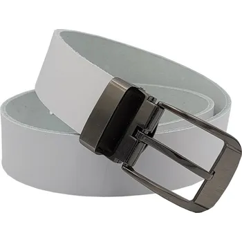 Opasek opaskujse Dětský kožený opasek, bílá kůže, spona hranatá leštěná, kovová Délka opasku: 60 cm