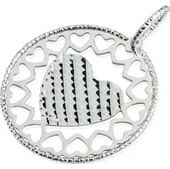 Přívěsek Jemný zlatý přívěsek Zera s motivem srdcí Materiál šperku: Bílé zlato