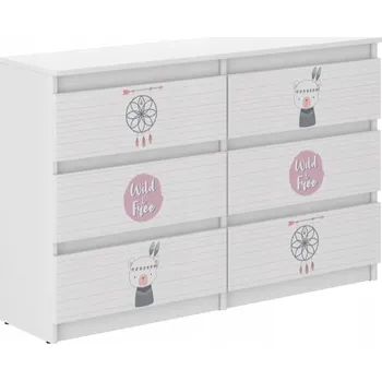 Dětská skříň Dětská komoda s roztomilým zvířátkem 77x30x120 cm
