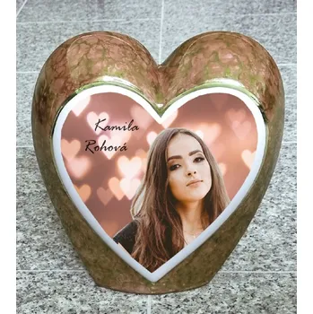 Smuteční dekorace Urna velké Srdce barevné s fotografií a srdíčky