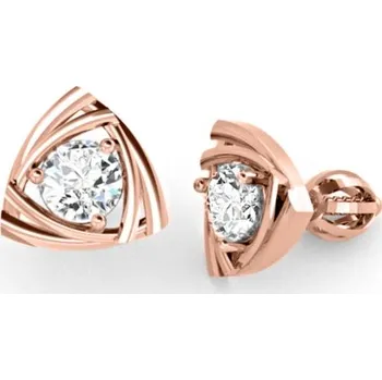 Náušnice Peckové zlaté náušnice Triola se zirkonem Materiál šperku: Růžové zlato