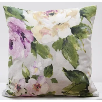 Povlak na dekorativní polštářek Šedé dekorační povlaky na polštáře s květinovým vzorem 40x40 cm