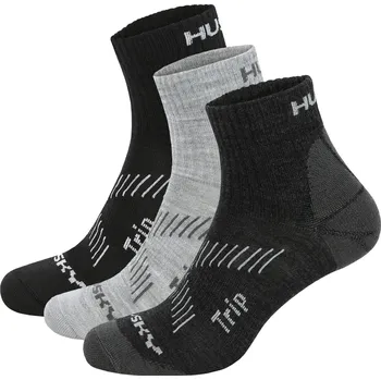 Pánské ponožky Husky Ponožky Trip 3pack L (41-44), černá/sv. šedá/tm. šedá