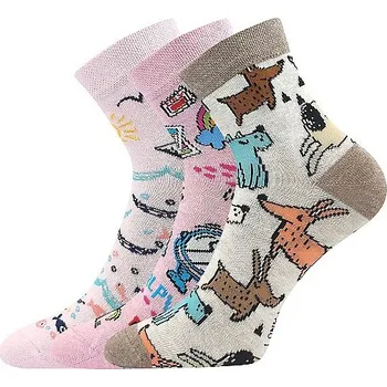 Pánské oblečení DEDOTIK dětské veselé ponožky Lonka - mix PEJSCI 35-38 mix barev