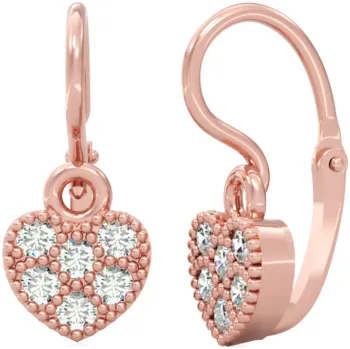 Náušnice Dětské náušnice Miky, žluté zlato se zirkony Materiál šperku: Růžové zlato