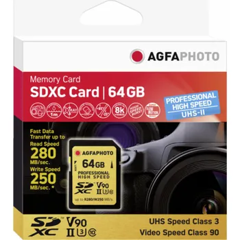 Paměťová karta AgfaPhoto SDXC UHS II 64GB Professional High Speed U3 V90
