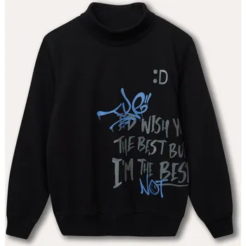 Chlapecká mikina Chlapecká mikina / rolák - Winkiki WJB 22109, černá/ 020 Barva: Černá, Velikost: 140