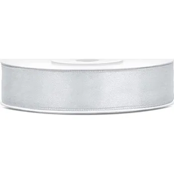 Stuha Saténová stuha, stříbrná, 12mm/25m