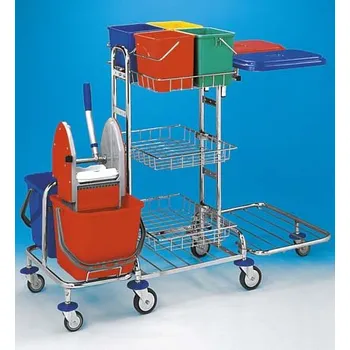 Úklidový vozík EASTMOP KOMBI MIDI IV úklidový vozík - 4 kbelíky, 2 držáky pytle