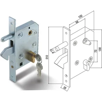 Cais LOCK L zámek hákový Barva: galvanický zinek,