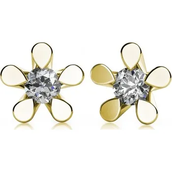 Náušnice Náušnice Flower II, zlato se zirkony Materiál šperku: Žluté zlato