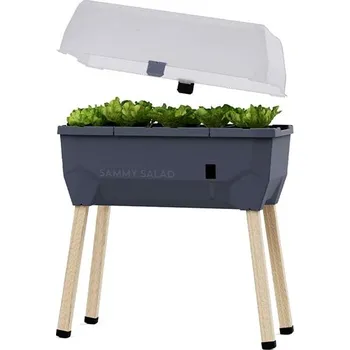 Truhlík Gusta Garden SAMMY SALAD samozavlažovací truhlík s víkem, antracit