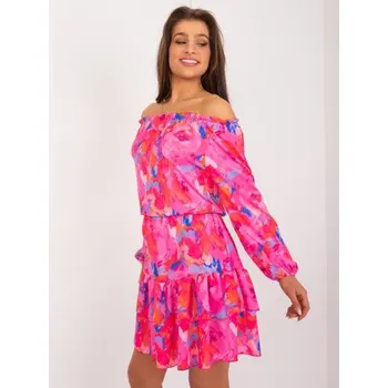 Dámské šaty Dámské šaty s volánem RUE PARIS tmavě růžové