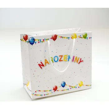 Dárková taška 22 x 11 x 20 cm - narozeniny s balónky