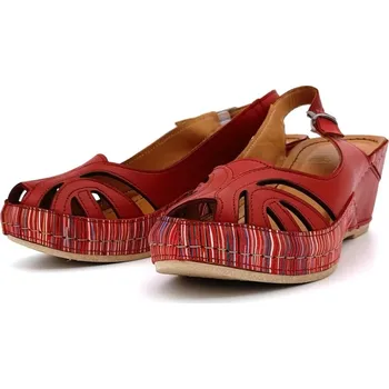 Dámské sandále Dámské kožené sandále 1526 497/567 červené Iberius Barva: červená, Velikost: 41