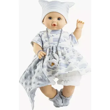 Panenka Realistické miminko - holčička Sonia v šatech s velrybami od firmy Paola Reina (Alex a Sonia 36 cm)