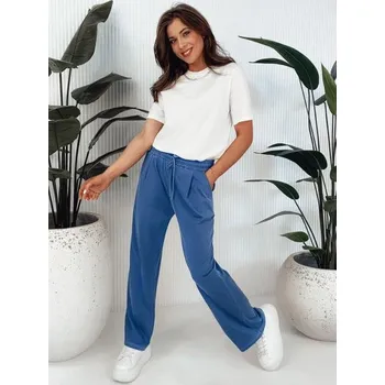 Dámské kalhoty Dámské kalhoty s širokými nohavicemi ASTERS tmavě modré