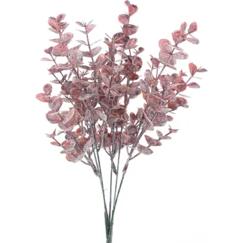 umělá květina umělá větev, Blahovičník - Eukalyptus větev (spray) červený V36 cm