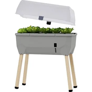 Truhlík Gusta Garden SAMMY SALAD samozavlažovací truhlík s víkem, světle šedý
