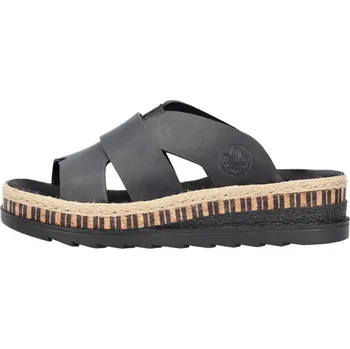 Dámská obuv Dámské nazouváky pantofle na klínku RIEKER V7989-00 černé Tabulka dámských velikostí: 42