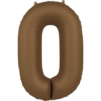 Balónek Foliová číslice - saténově hnědá 0 - 86 cm