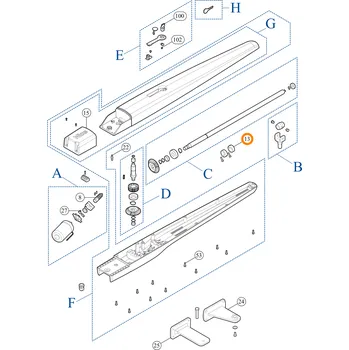 Pohon brány Nice PMD1641R01.4610 pevný doraz na šroubovici pro TOONA 7024