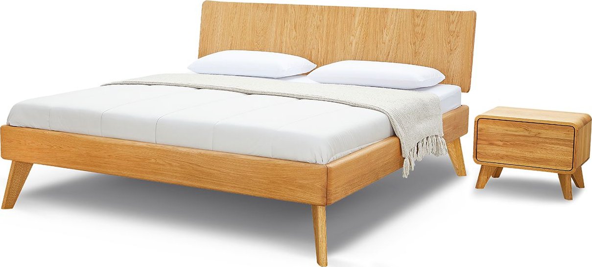 Designová postel z masivu Postelia FORZA, BUK, 160x200 cm manželské dvoulůžko
