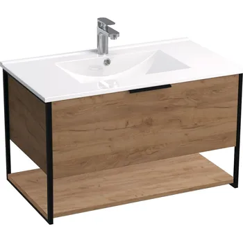 Koupelnový nábytek A-Interiéry Koupelnová skříňka s keramickým umyvadlem Kubik OC ZV 80