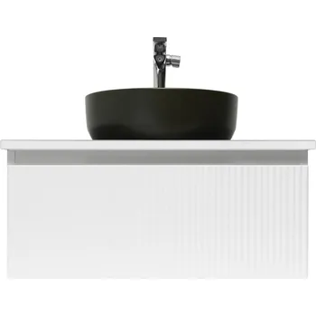 Koupelnový nábytek SAT Koupelnová skříňka s umyvadlem a baterií SAT Evolution 78x30x44,8 cm bílá mat SATEVO80WMDBUC SATEVO80WMDBUC