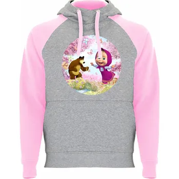 Dívčí mikina Mikina Badet Máša a medvěd Barva: Melírová / světle růžová, Velikost: 122/128 - 7/8let