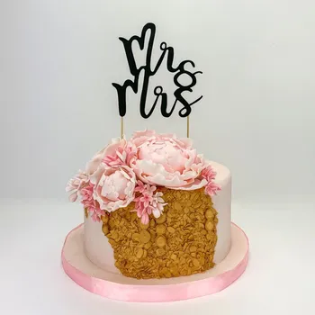 Party dekorace Zápich do dortu - MR & MRS černý - 1ks