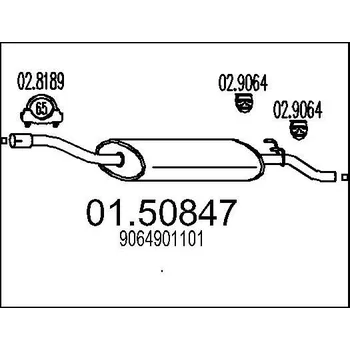 Auto-moto Střední tlumič výfuku MTS 01.50847