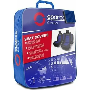 Držák do auta Sada autopotahů Sparco S-Line Univerzální Černá/ Modrá (11 ks)