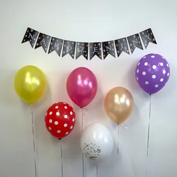 Girlanda černé vlaječky 14x 120 cm - NAROZENINY černo-zlaté