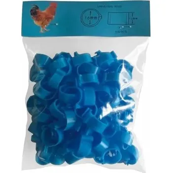 Značení hospodářského zvířete Zámkové kroužky na slepice 16mm - 100ks zelená